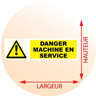 Autocollant Pictogramme danger machine en service - Zone Signaletique