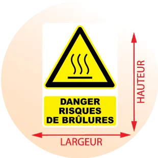 Autocollant Panneau danger risques de bûlures - Zone Signaletique