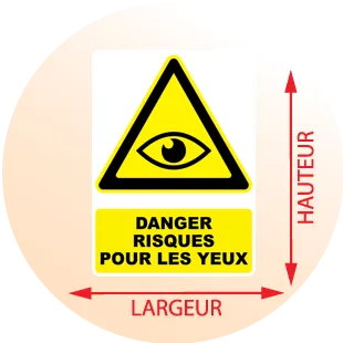 Autocollant Panneau danger risques pour les yeux - Zone Signaletique