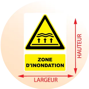 Autocollant Panneau zone d'inondation - Zone Signaletique