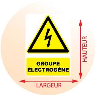 Autocollant Panneau groupe électrogène - Zone Signaletique