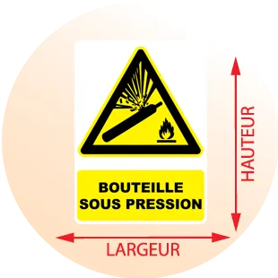 Autocollant Panneau bouteille sous pression - Zone Signaletique