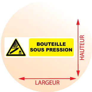 Autocollant Pictogramme bouteille sous pression - Zone Signaletique