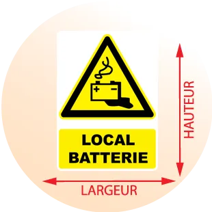 Autocollant Panneau local batterie - Zone Signaletique