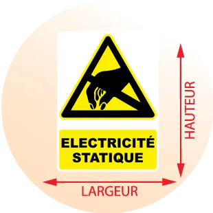 Autocollant Panneau danger électricité statique - Zone Signaletique