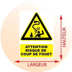 Autocollant Panneau attention risque de coup de fouet - Zone Signaletique