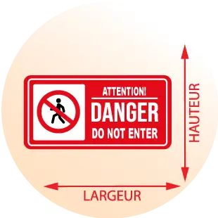 Autocollant pour magasin attention danger do not enter