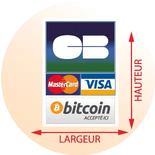 Autocollant pour magasin logo carte bleue bitcoin